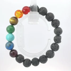 Natural Lava 7 Chakra Bracelet