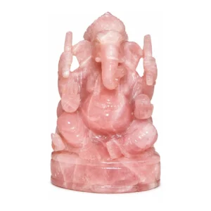 Pink Quartz Ganesha Idol